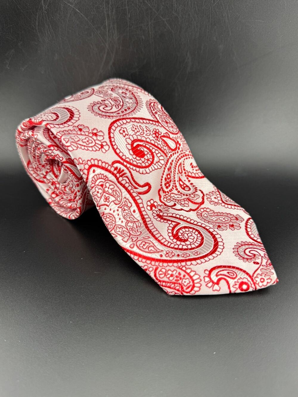 Pink & Red Paisley Necktie